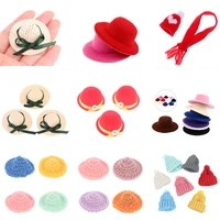 dollhouse miniature multicolor hat scarf model toys for kid children play house doll decor doll accessories gifts 1pc