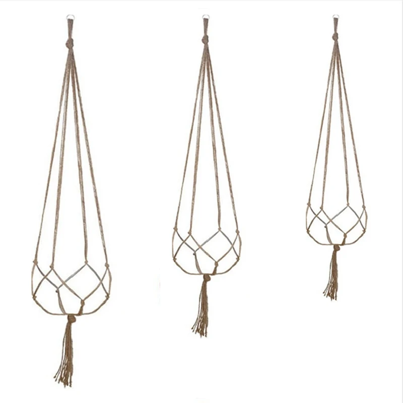 

Macrame Plant Hanger Baskets Flower Pots Holder Balcony Wall Hanging Planter Decor Knotted Lifting Rope Home Garden Supplies