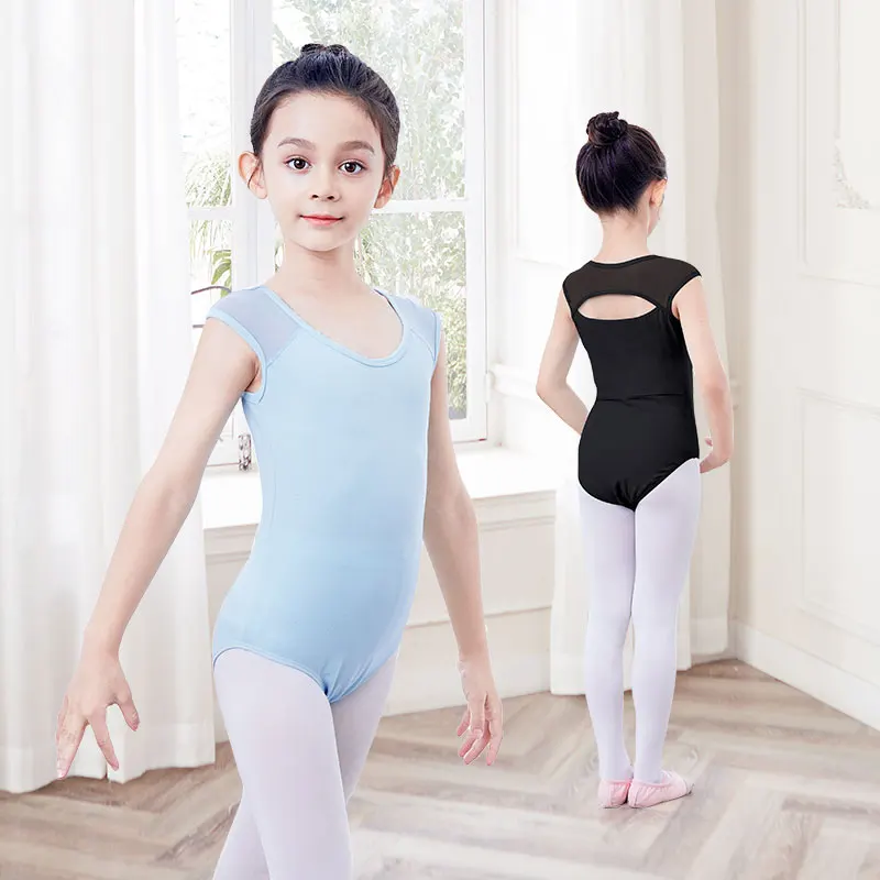 Ballet Leotards Dance Leotard Dancing Bodysuit Leotards Girls Cotton Splice Sleeveless Gymnastics Leotard