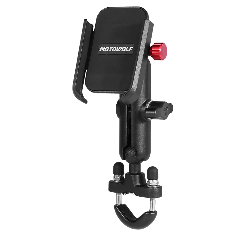 Universal 12-24V Aluminum Handlebar Motorcycle Bike Mobile Holder with USB Charger Moto Rearview Mirror Cell Phone Stand Holder