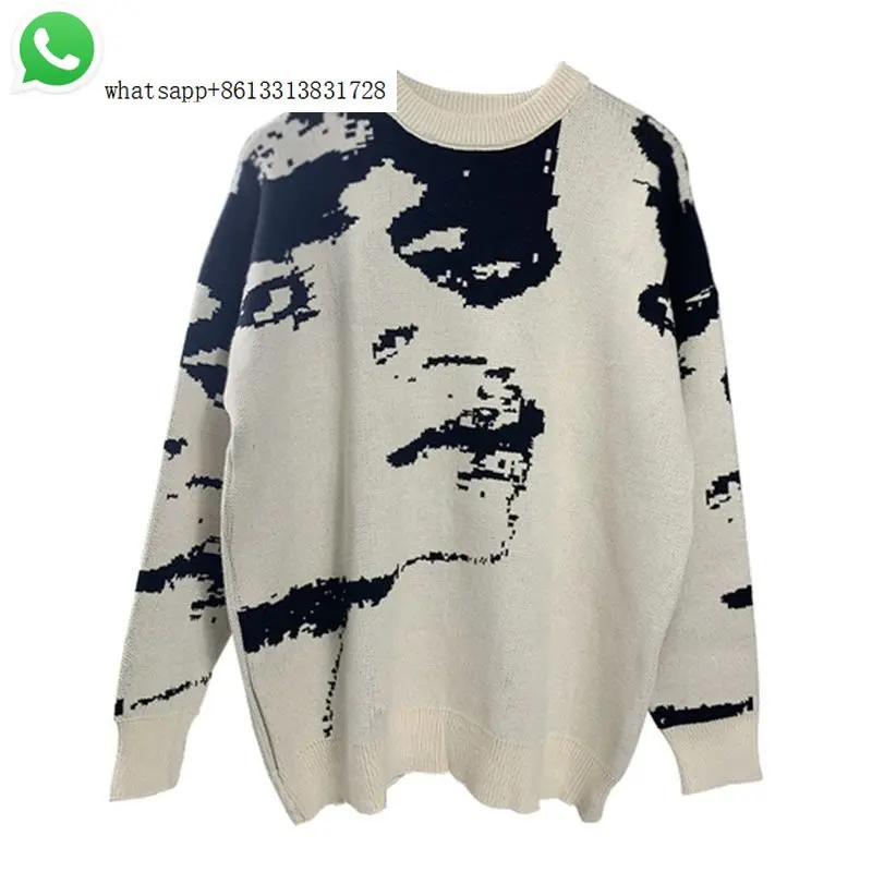 

2022 new luxury High street design style American retro turtleneck sweater for men lazy senior sense with knitwear top trend