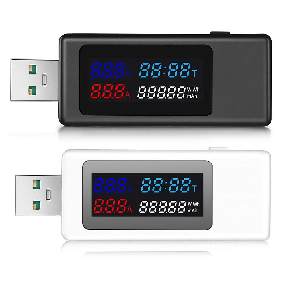

USB-тестер 6 в 1, цифровой измеритель емкости и времени для зарядки аккумуляторов