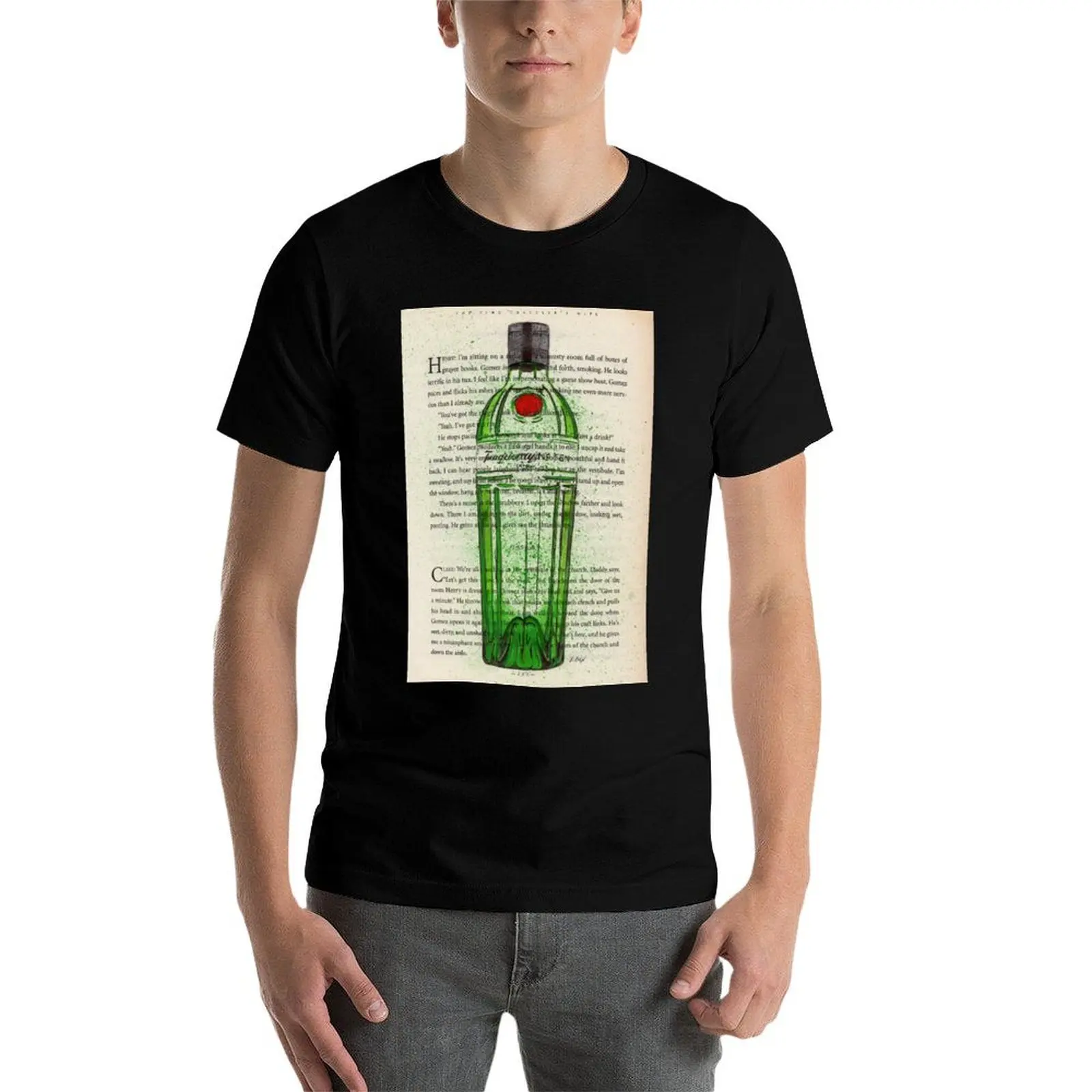Фото Иллюстрация/рисунок бутылки джина Tanqueray 10 на винтажной странице книги, принт с изображением джина, подарки с джином и настенное искусство, футболка с джиновым принтом. №4