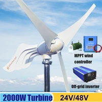 2kw horizontal maglev wind turbine 3 blades free energy household windmill low wind start high energy efficiency