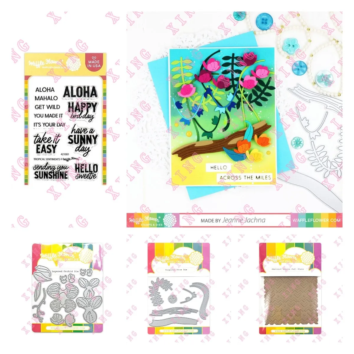 

2022 Abstract Hearts Hot Foil Plate Orchid Dies Tropical Sentiments Clear Stamps Tropical Vine diy Decoration Metal Cutting Dies