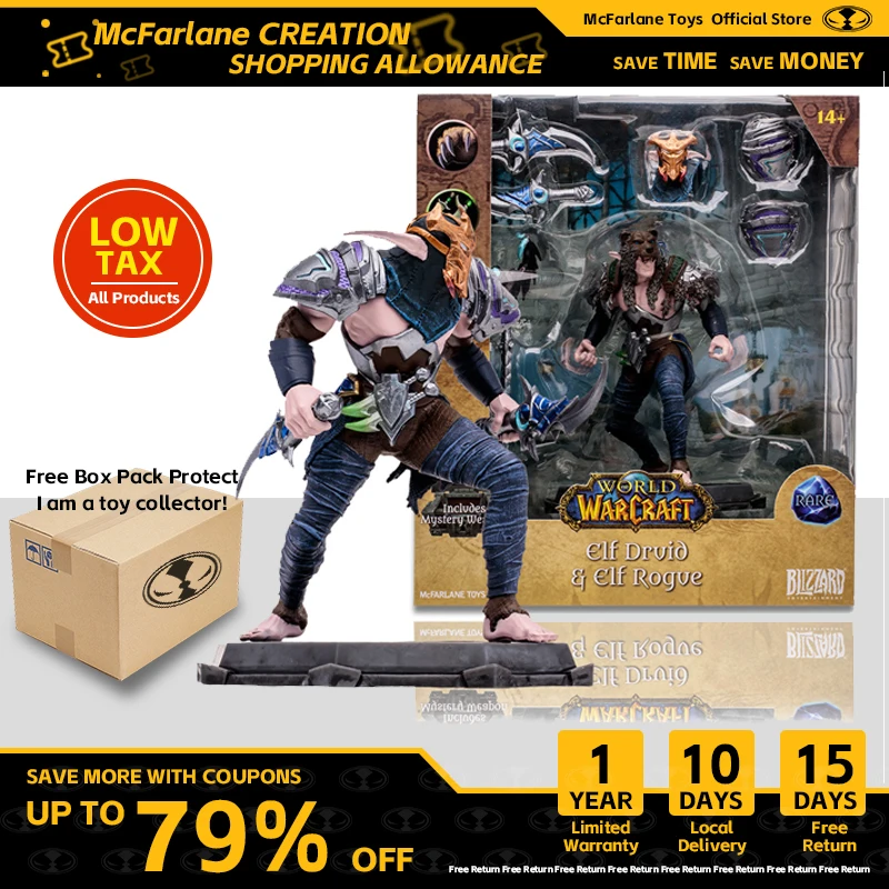 

World of Warcraft Elf Druid/Rogue 1:12 Scale Posed Figure Elf Druid Elf Rogue McFarlane Toys Statue