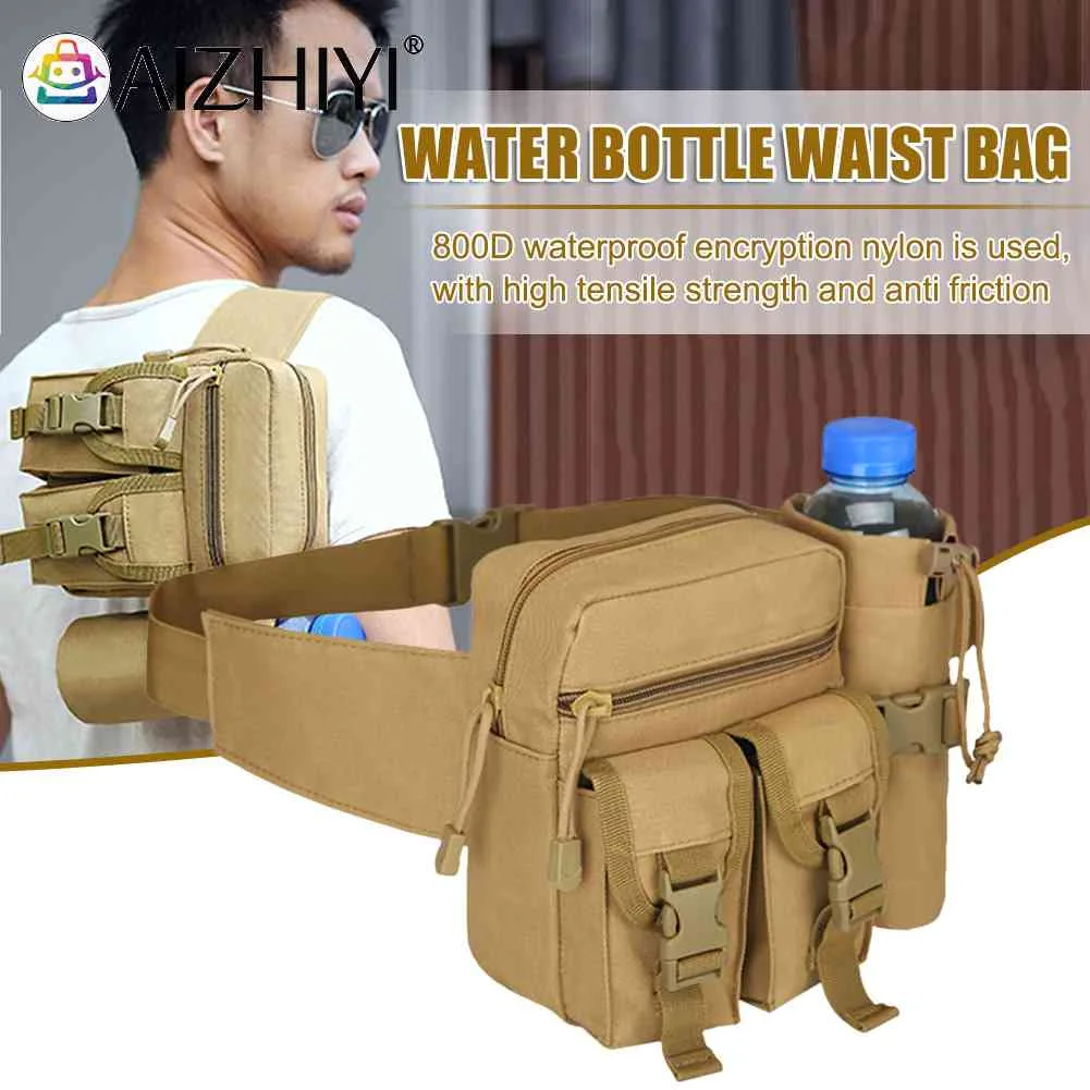 

Water Bottle Holder Waist Bag Portable Mobile Phone Belt Pack Waterproof Large Capacity for Running Camping Mountaineering