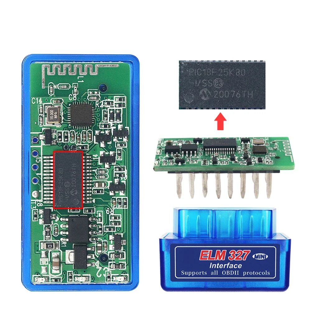

ELM327 PIC25K80 3000+ Двухъядерный Универсальный Считыватель Кодов OBD2 Mini Bluetooth 5.1 Автомобильный Диагностический Инст...