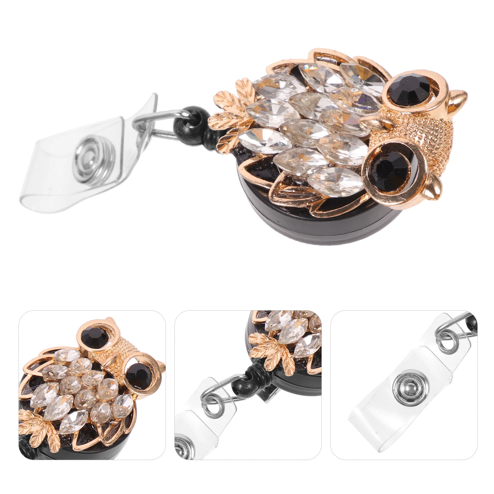 

Clip Badge Holders Replace Decorative Owl Shaped Clips Reel Retractable Alligator Telescopic Buckles