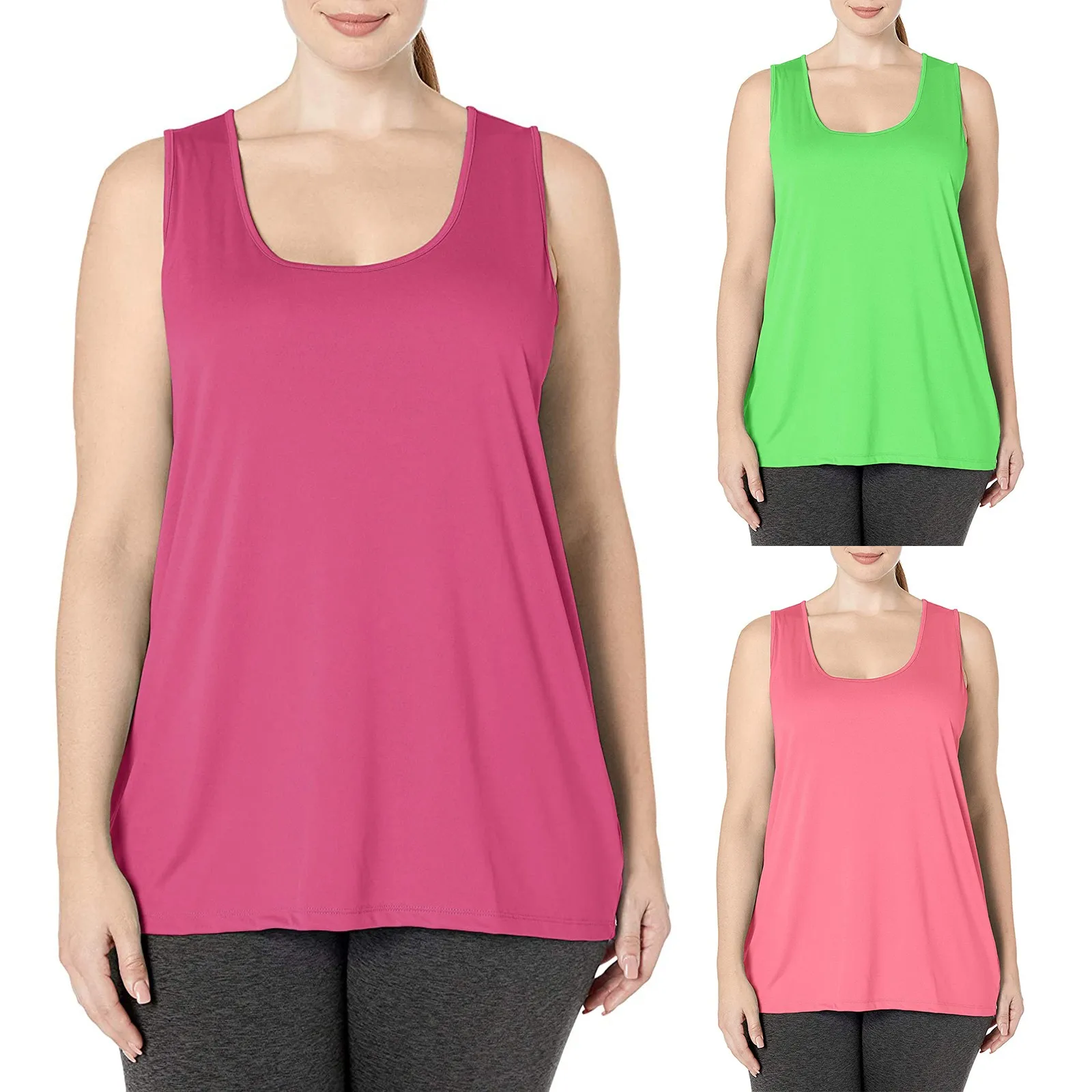 

Size Plus-Size Women's Big Women Vest Tank Solid Tank Loose Plus Size Tops Camisole with Lace Top Womens Tops Long Sleeve