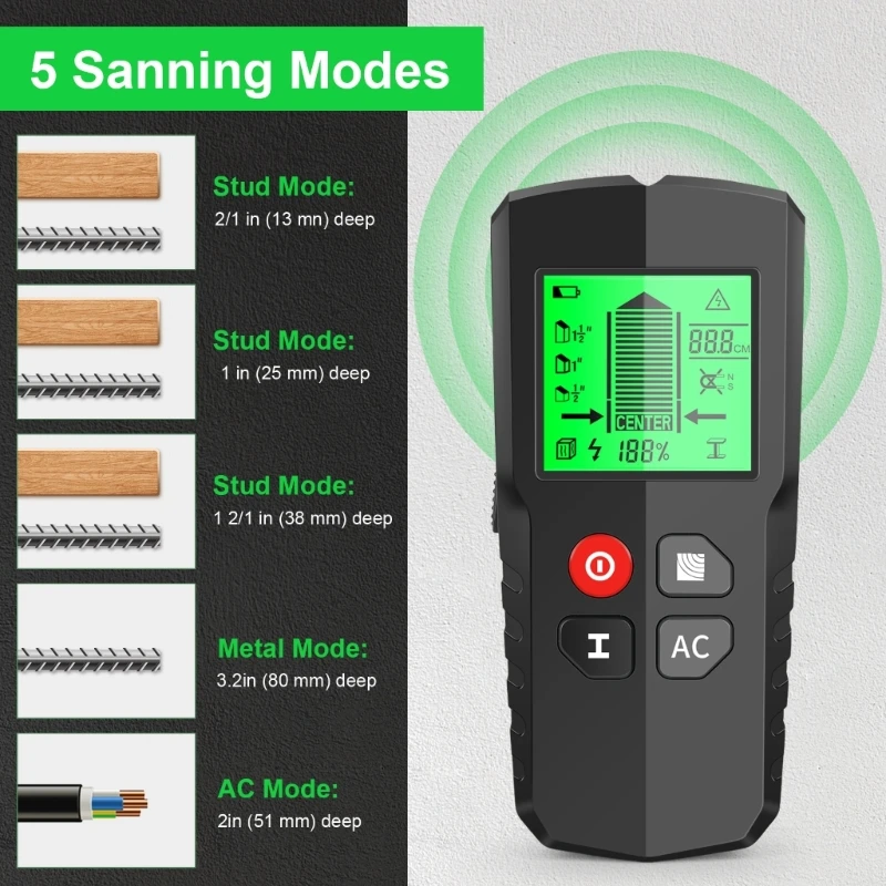 

Wall Studs Wire Finder 5in1 Detect Wall Scanner Metal Finder Tools Detecors Drop Shipping