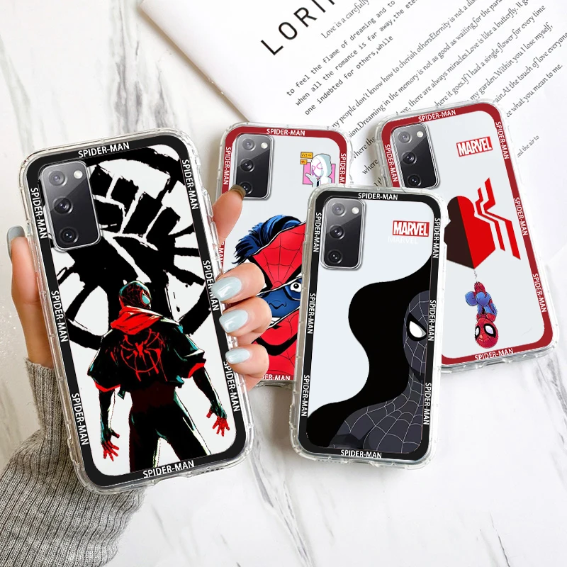 

Marvel Superhero Spiderman For Samsung A53 A52 A54 A13 A12 A32 A71 A33 A73 A72 A51 A23 A03 5G Transparent Phone Case Cover