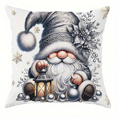 Домашний декор, серебряный Санта-Клаус, рождественский узор, наволочка с рисунком, чехол для подушки, подходит для дивана, спальни, автомобиля, наволочка