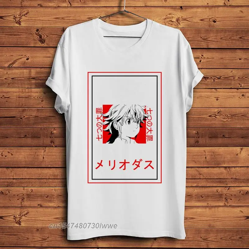 

The Seven Deadly Sins Meliodas Elizabeth Ban King Gowther Escanor Merlin Anime Tshirt Men White Casual Unisex Tee