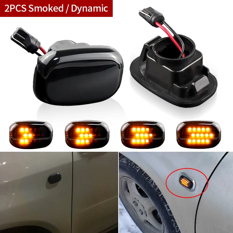 

2 шт. динамический светодиодный боковой габаритный указатель поворота, панель лампы для Toyota Corolla E10/E11/E12 Yaris Verso Hilux Surf N21 RX