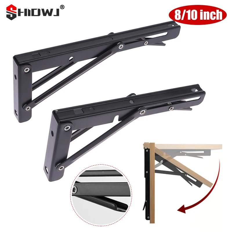 

1Pcs Campervan Folding Bracket Table Shelf Motorhome Caravan Black Finish Stainless Steel Mini Folding Table Car Accessories