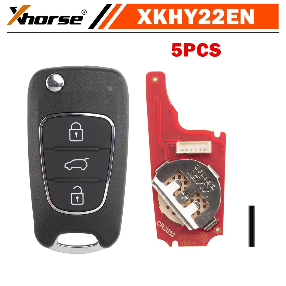 

Комплект Из 5 Проводных Дистанционных Ключей Xhorse XKHY22EN/XKHY02EN Для Hyundai Flip С 3 Кнопками, Английская Версия