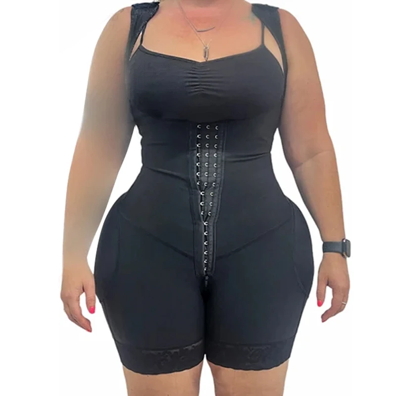 

Hips & Butt Front Closure Charming Curves Elastic Mesh Fabric Slimming Fajas Lace Body Shaper