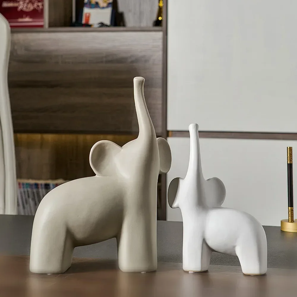 Простая настольная статуя для гостиной керамическая слона в скандинавском стиле