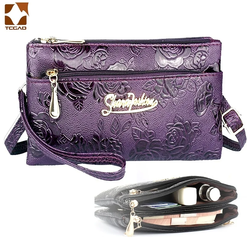 

women's wallet Four zipper long clutch bag 3D knurling Retro leather Purse sac femme portfel damski wristlet kadın phone wallet