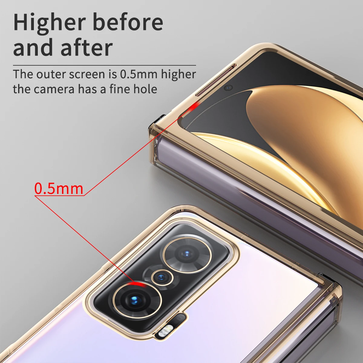 Clear Hinge Funda Fold Case For Huawei Honor Magic V Electroplating Transparent Hard Cover 360 Fully Protected Case