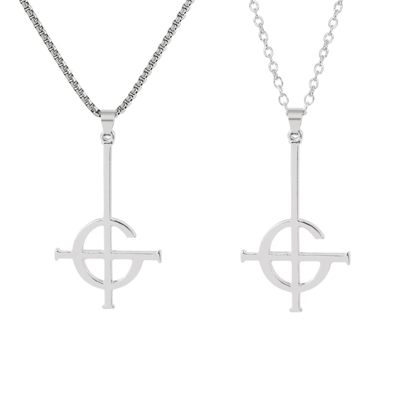 

E0BF Fashion Pendant Necklace Punk Neck Jewelry Alloy Material Link Chain Necklaces