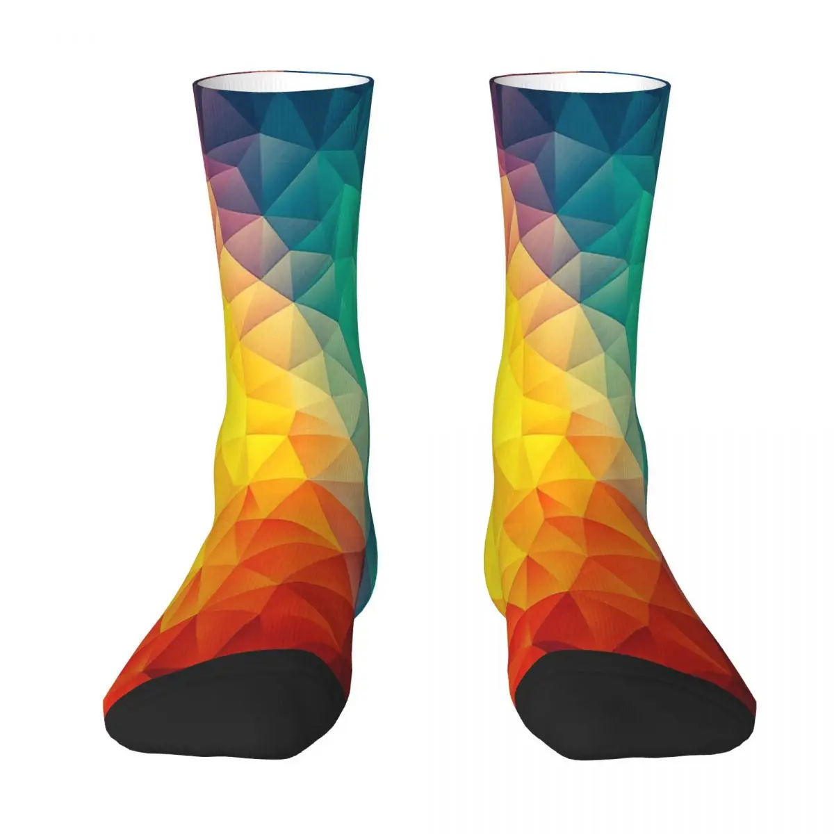 Abstract Multi Color Cubizm Painting Gay Pride LGBT Love Socks Male Mens Women Summer Stockings Hip Hop