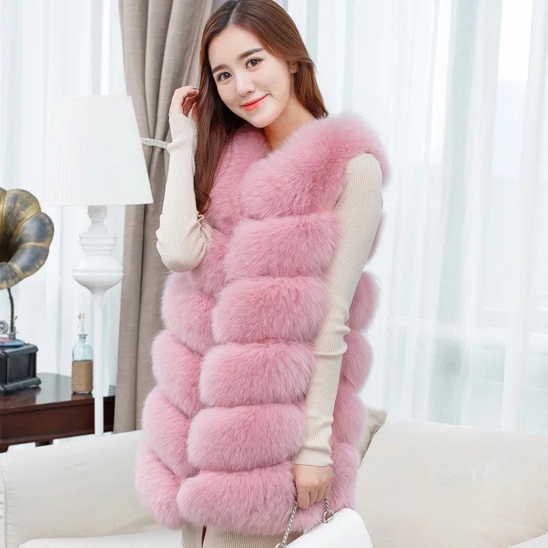 Winter women's coat jacket fur vest fur coat fur long vest