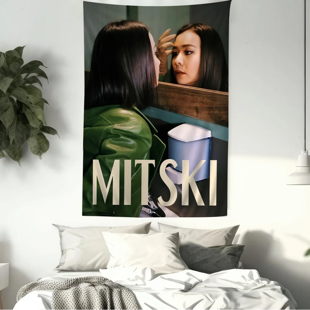 Певица M-Mitski аниме гобелен хиппи цветок настенные ковры Декор в общежитии