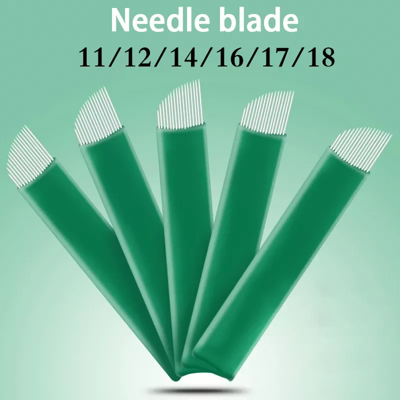 New in 11 12 14 16 17 18 Flex Blades 0.20mm Green Microblading Needles for Tattoo Lamina Tebori Permanent Makeup Agulhas Needles