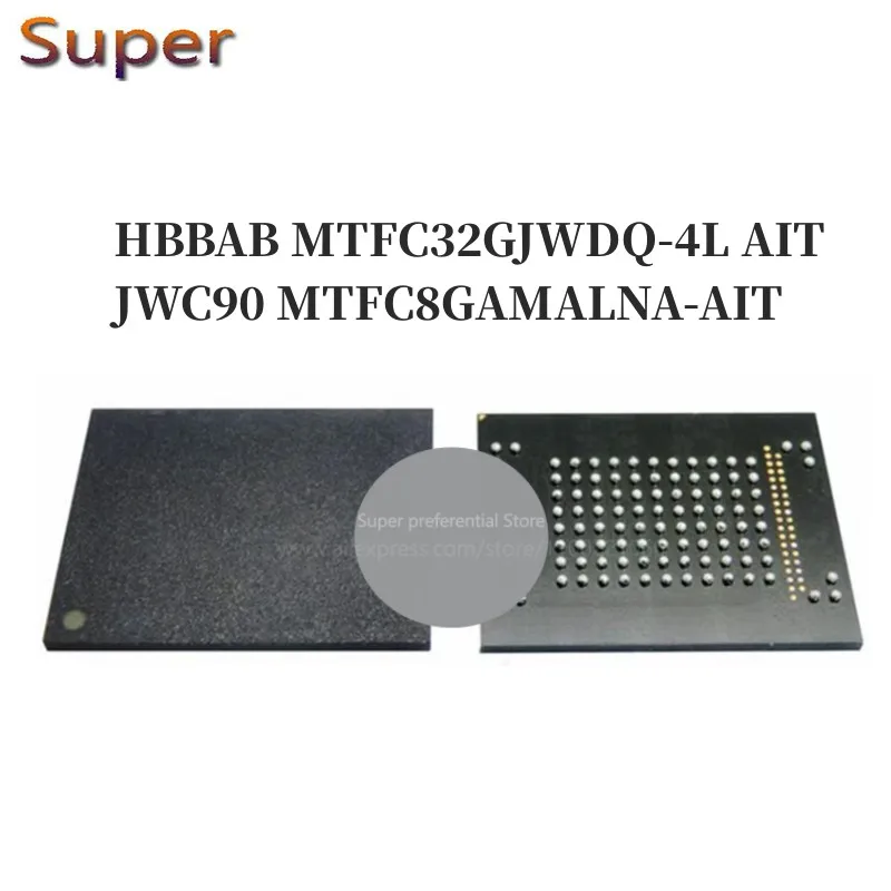 

5PCS HBBAB AIT JWC90 MTFC32GJWDQ-4L 100FBGA EMMC 32GB