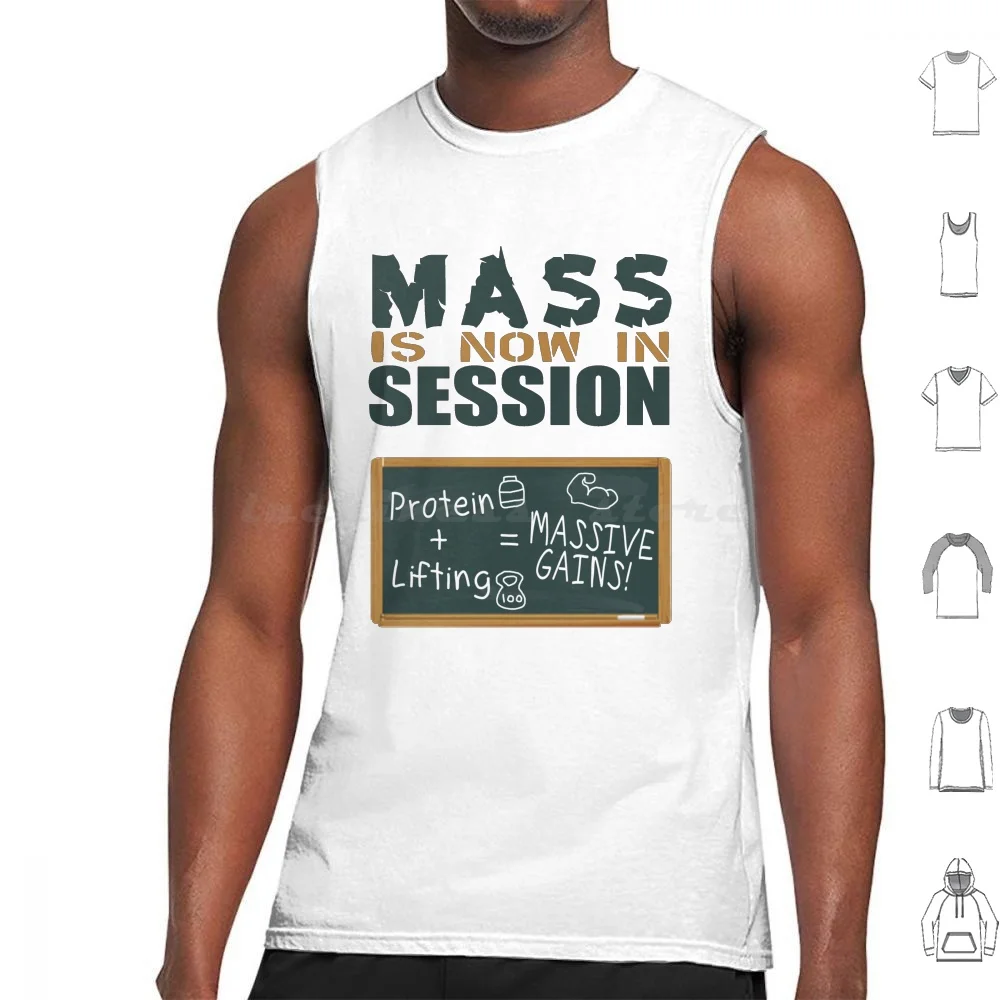 

Mass Is Now In Session Tank Tops Print Cotton Gym Lifting Bro Weights Free Weights Training Powerlifting Gym Gym