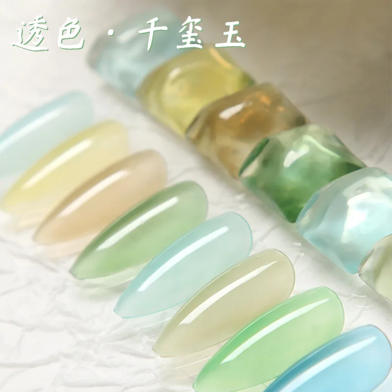 New 8 Colors Kit Nail Polish Gel Set Ice Through Mint Green Jelly Color UV Phototherapy LED Varnish Soak Off Nail Art Gel