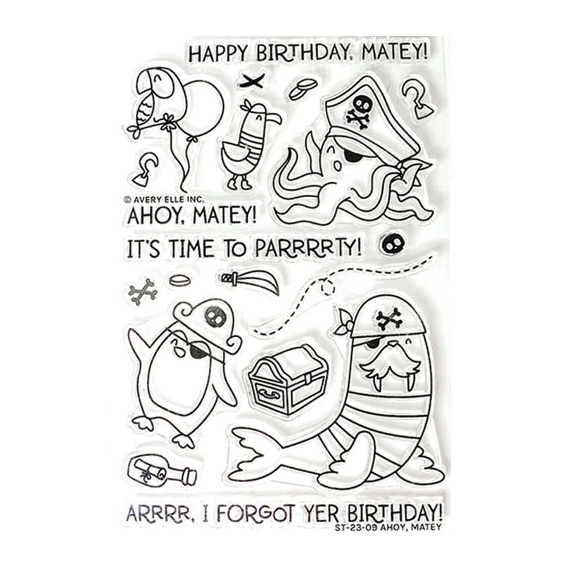 Ahoy Matey Pirate новинка 2023 года вырубные штампы для изготовления бумаги прозрачные