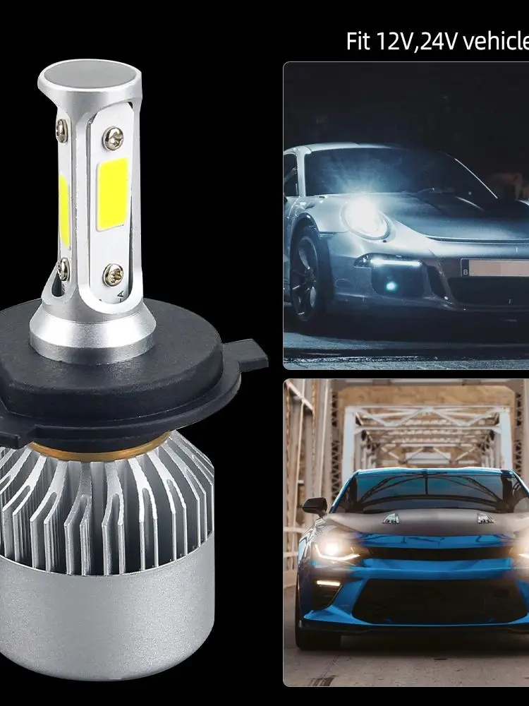 Пара передних фар S2 H4 160W 16000LM с ближним и дальним светом