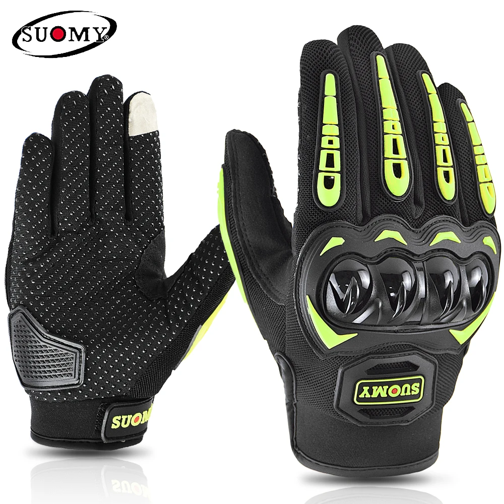

Suomy Summer Motorcycle Gloves Breathable Touch Screen Full Finger Gloves Electrical Motorbike Gloves Cycling Protective Gear