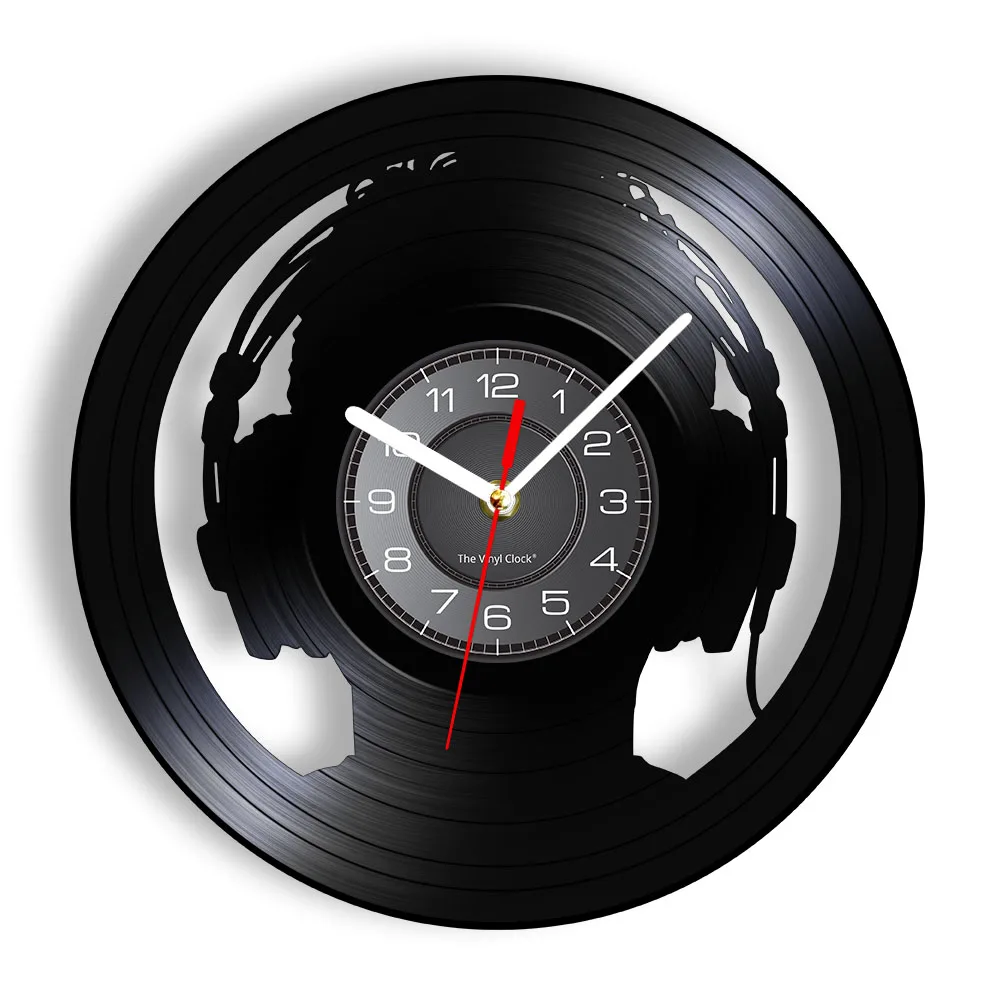 Настенные наручные наушники с изображением диджея настенные часы виниловыми