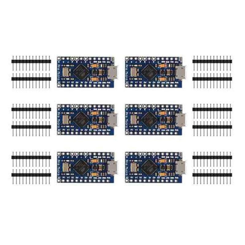 

Модуль платы для Pro Mini Atmega32u4 5 В/16 МГц, 6 упаковок, замена для Arduino Leonardo для ATMEGA328 Pro Mini