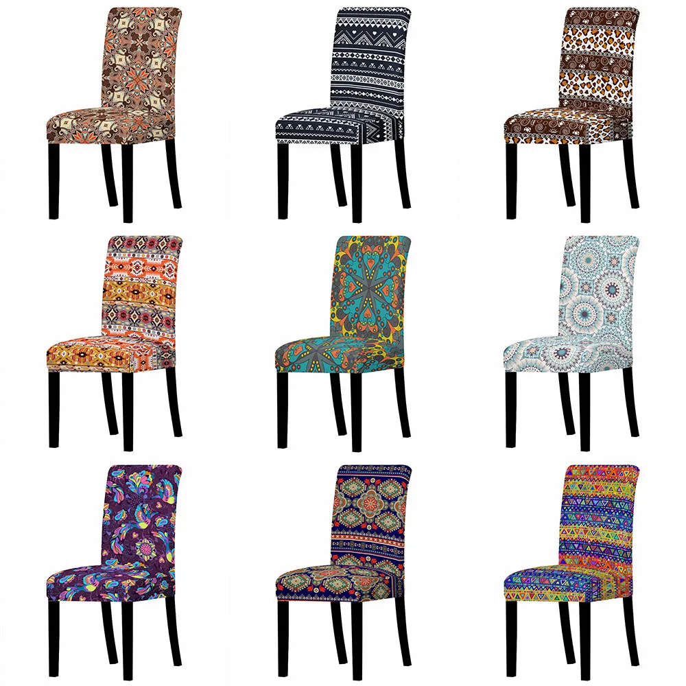 

Bohemian One-piece Chair Cover Home All-inclusive Elastic Chair Cover Living Room Spandex Dining Chair Cover Anti-fouling