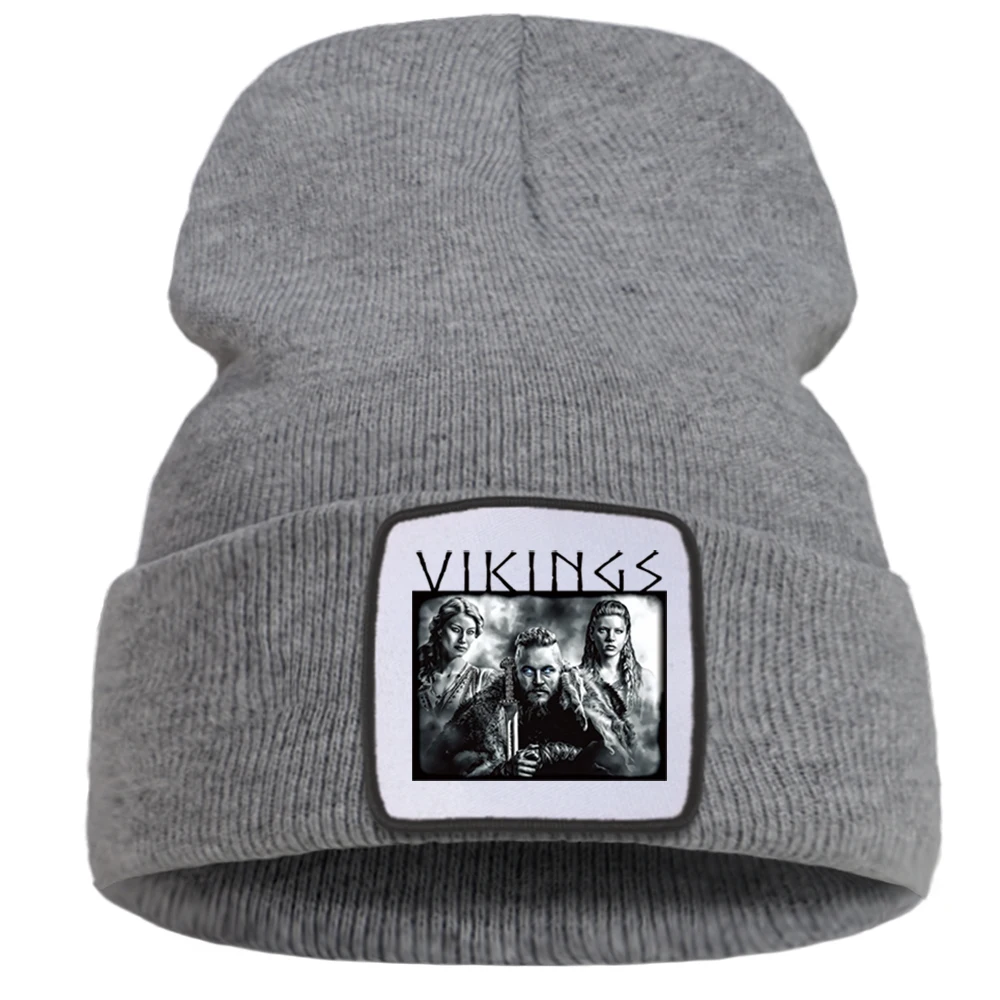 

Лидер продаж, модные шапки Vikings без козырьков, Толстая Женская шапка, унисекс, шерстяная теплая вязаная шапка, складные шапки в стиле Харадзю...