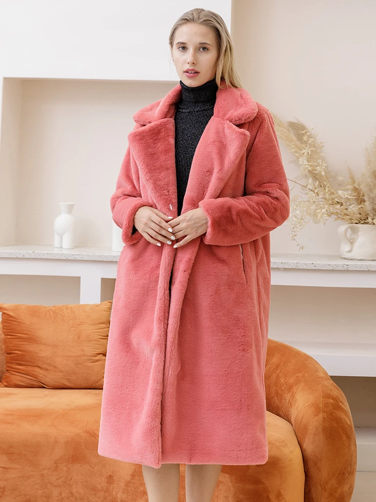 Winter Elegant Fur Coat Women Fashion Plush Faux Mink Coat Loose Fur Coat High Quality Warm Jackets Women Faux Fur Coat 2022 New images - 6