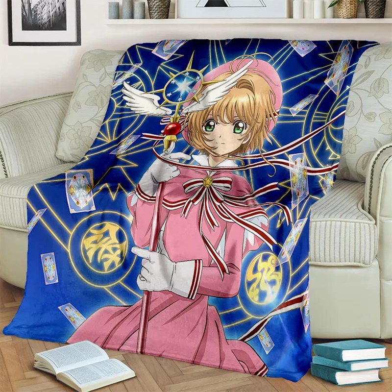 

Милый 3D чехол для карт Sakura, мультяшное одеяло в стиле аниме, мягкое покрывало для дома, спальни, кровати, дивана, пикника, офиса, детское одеяло