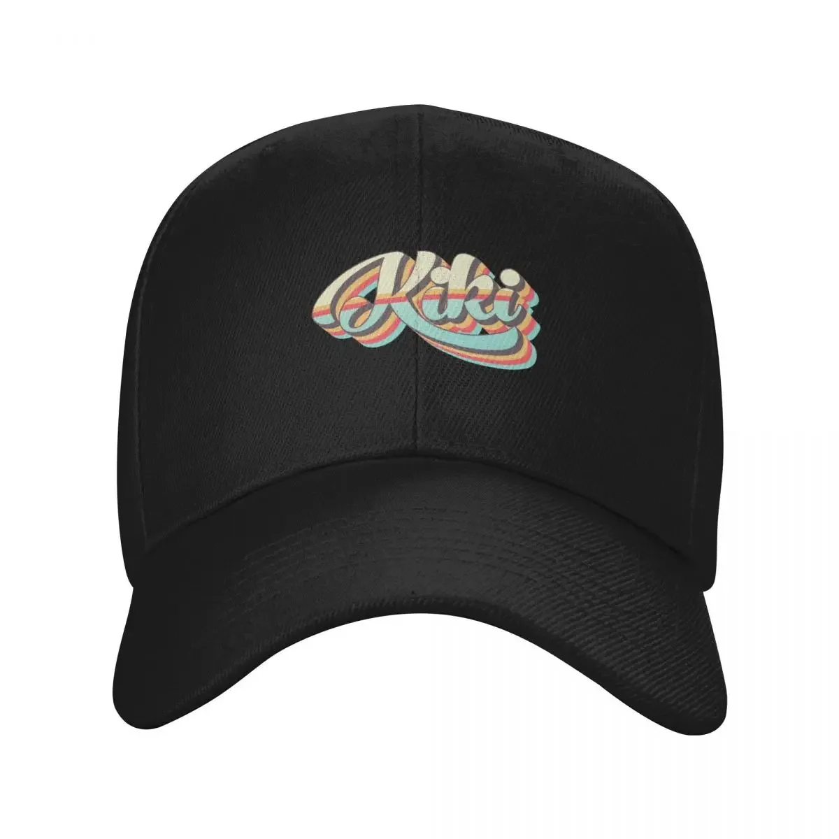 Название Кики - крутой ретро-шрифт 70-х годов дизайн в стиле серфинга бейсболка