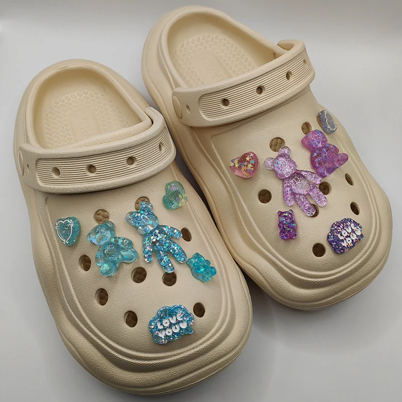 Украшения для обуви в виде медведя с кристаллами