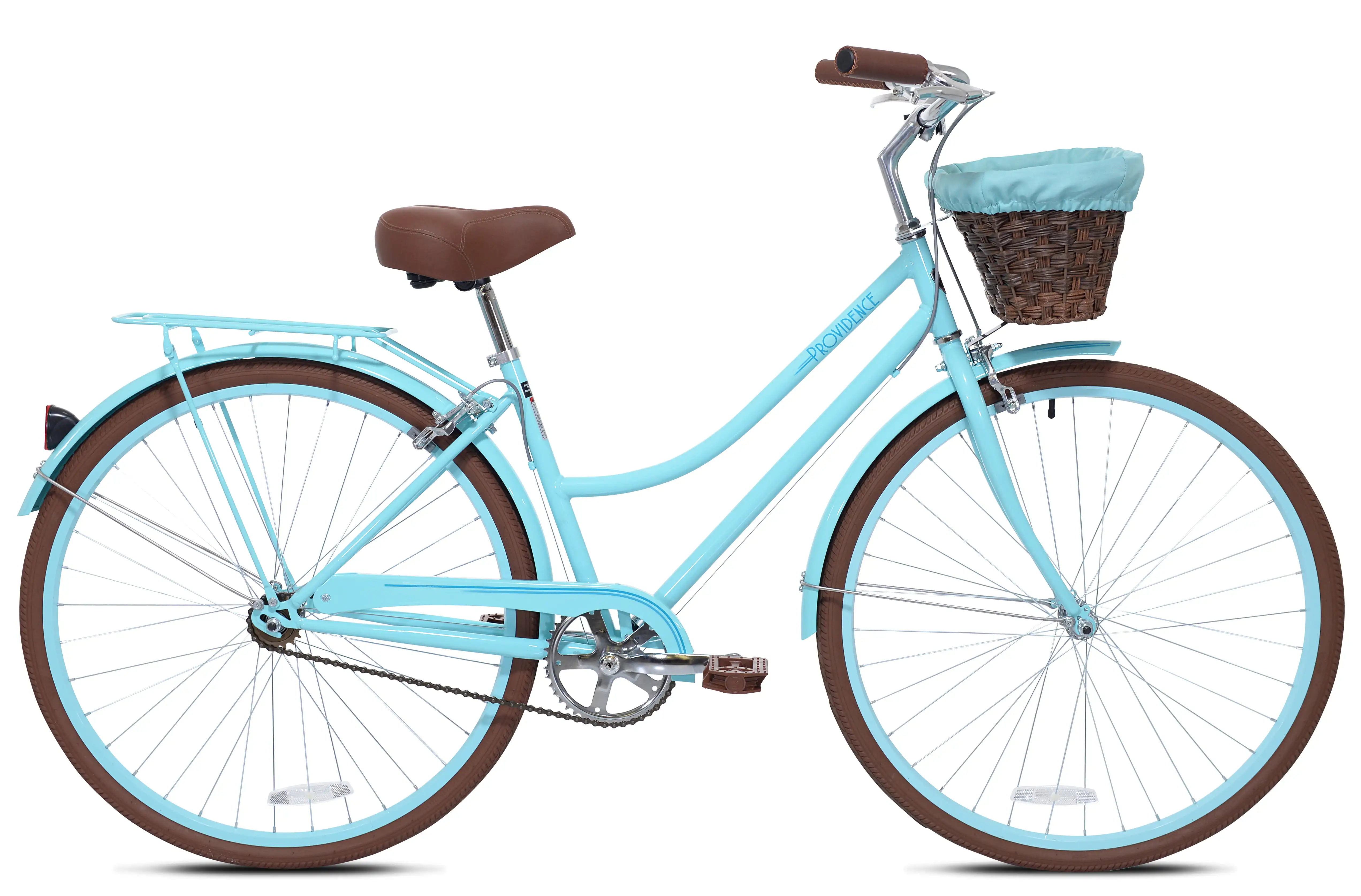 

700C Providence Ladies Cruiser Bike, Light Blue and Brown