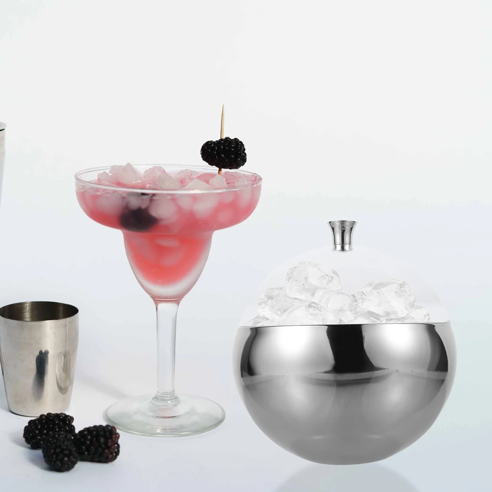 

Stainless Steel Ice Bucket Containers Bar Supply Cube Holder Drinks Bottle Portable Iced Storage