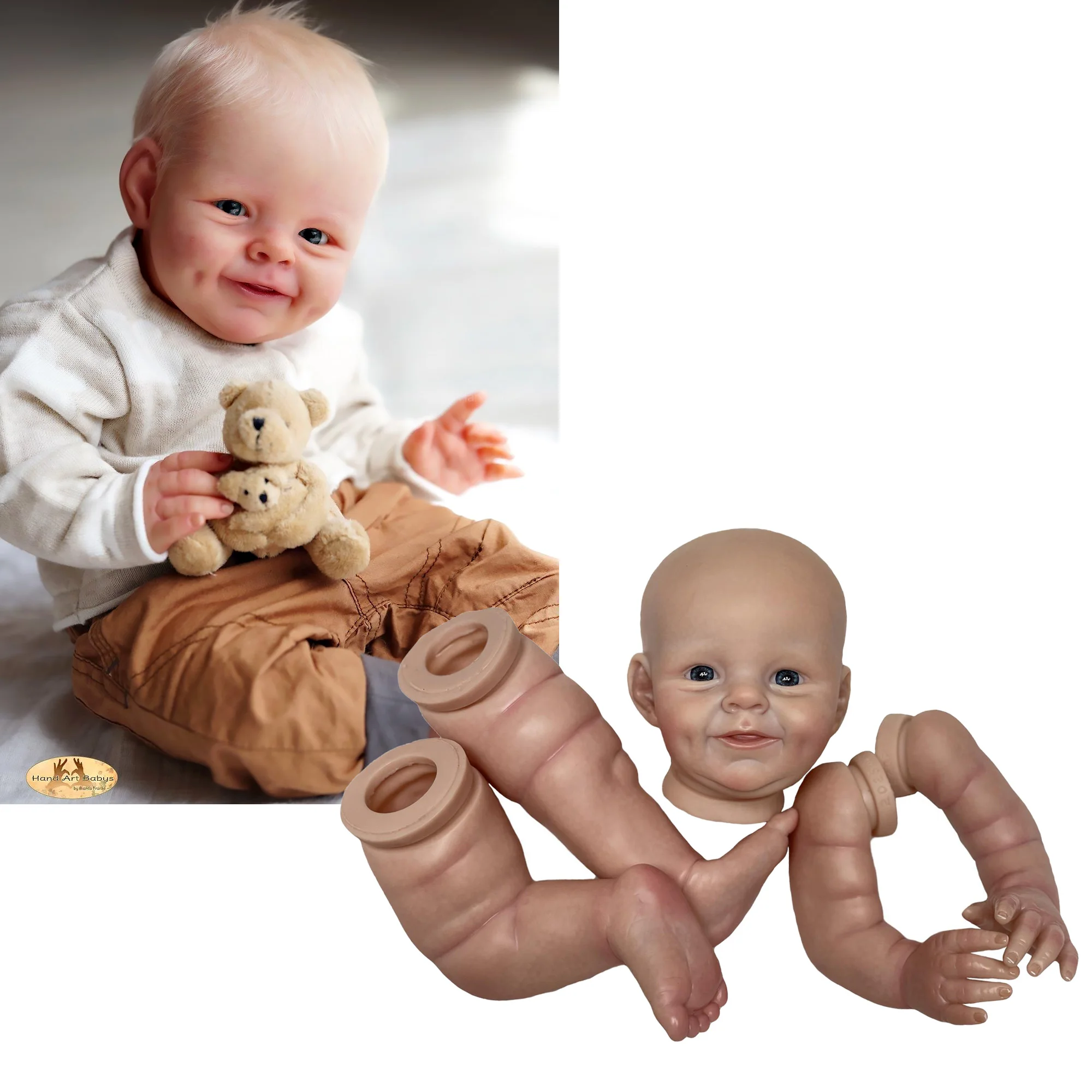 

22 Inch Shaya Reborn Doll Kit Painted Already DIY Bebe Doll Kits Cloth Body Open Eyes Kуклы для девочек Pеборн готовый