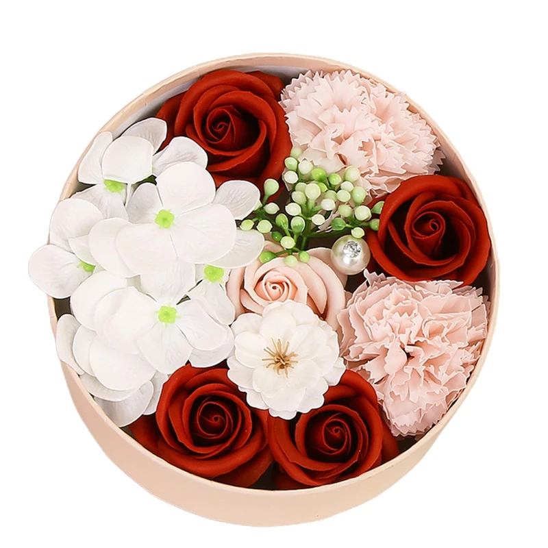 

Soap Flower Small Round Box Set Artificial Rose Luxury Floral Scented Roses