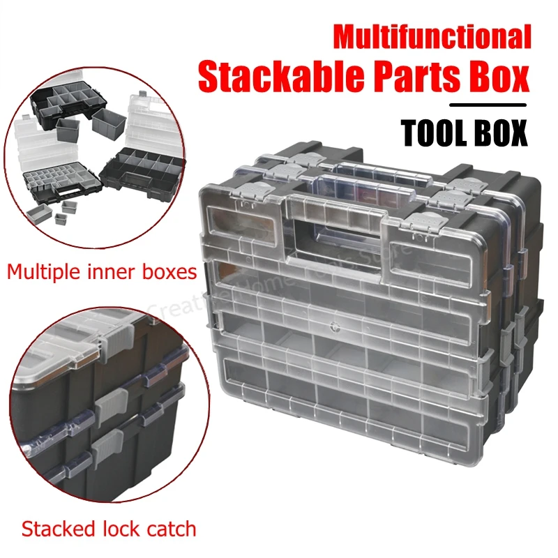 

Portable Parts Box Toolbox Organizer Stackable Hardware Tool Box Screws Sorting Accessories Storage Boxes Electrician Tools Box