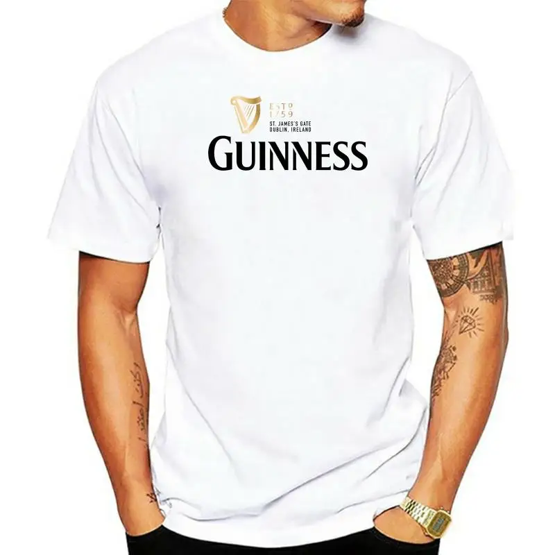 

Summer Mens T Shirt Summer guinness white Hot men's fun casual print 100% Cotton fashion 2022 trend T-shirt